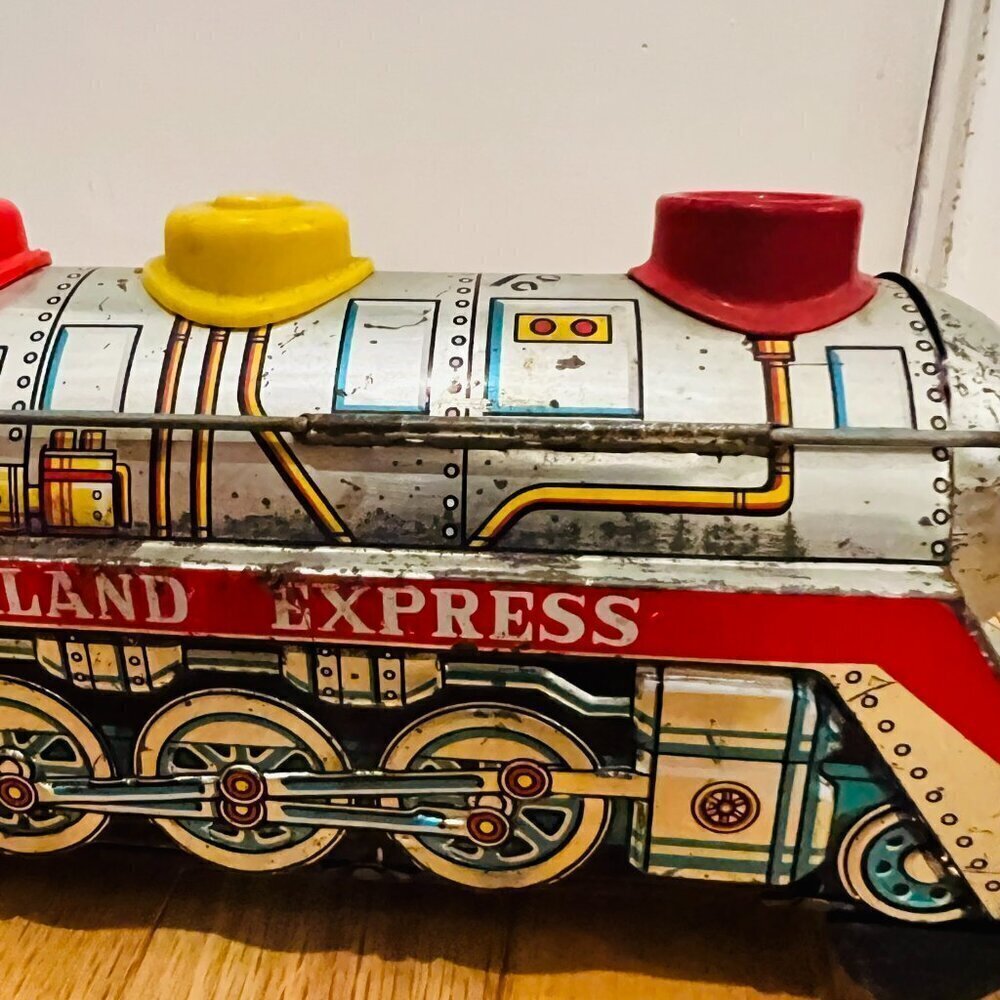 Masudaya Tin locomotive OVERLAND EXPRESS vintage rare toy Made in Japan - Picture 12 of 15